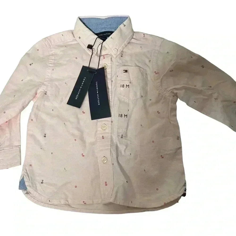 NWT Boys Tommy Hilfiger Button Down Dress Shirt 18M